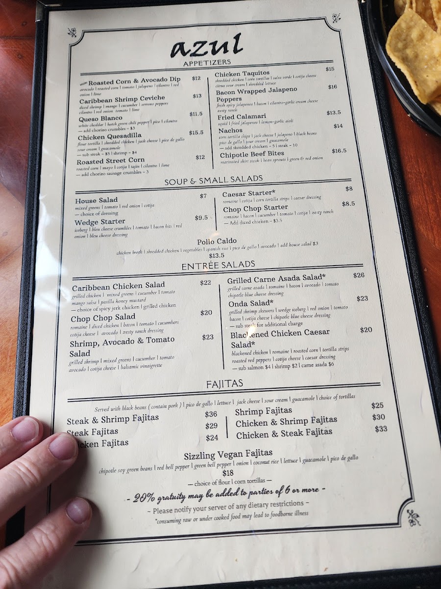 Azul Restaurant Menu - Image 5